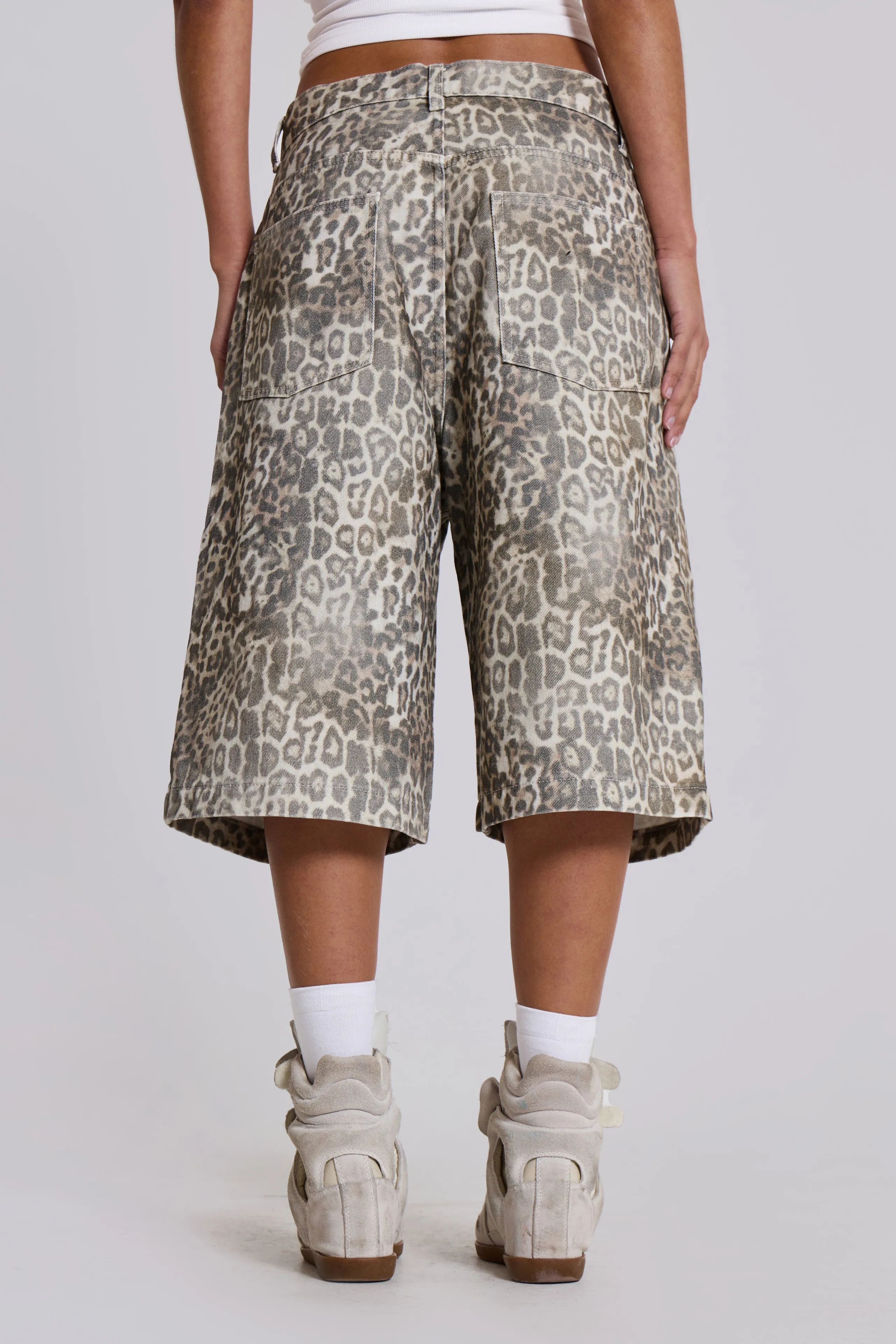 Jaded London Leopard Fade Colossus Jorts | Parallel