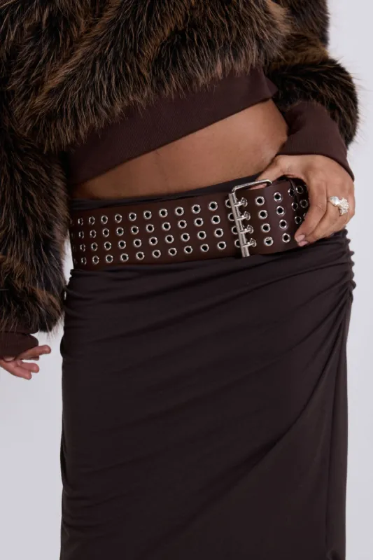 Ara Wide Eyelet Leather Belt sold by Jaded London