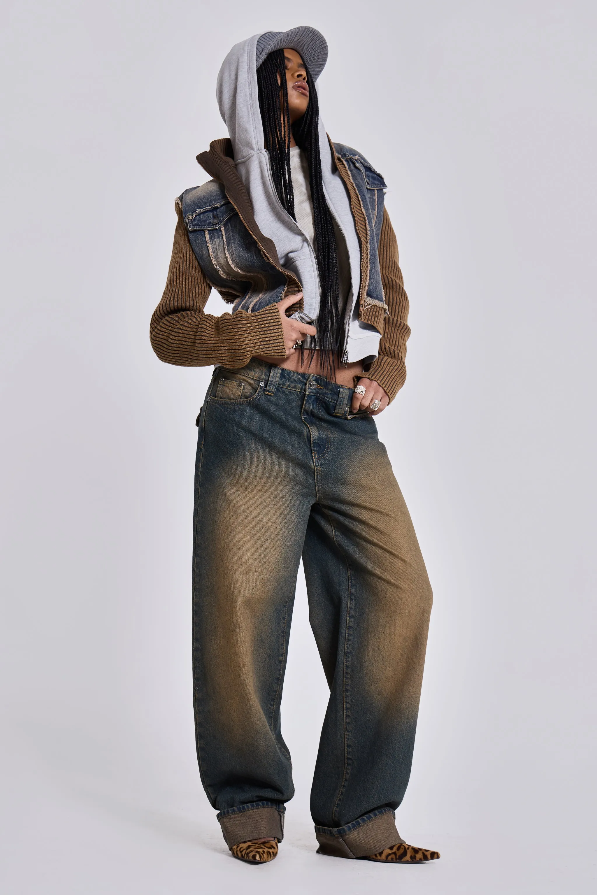 Sonic Jeans in Dirty Wash sold by Jaded London product image thumbnail 5