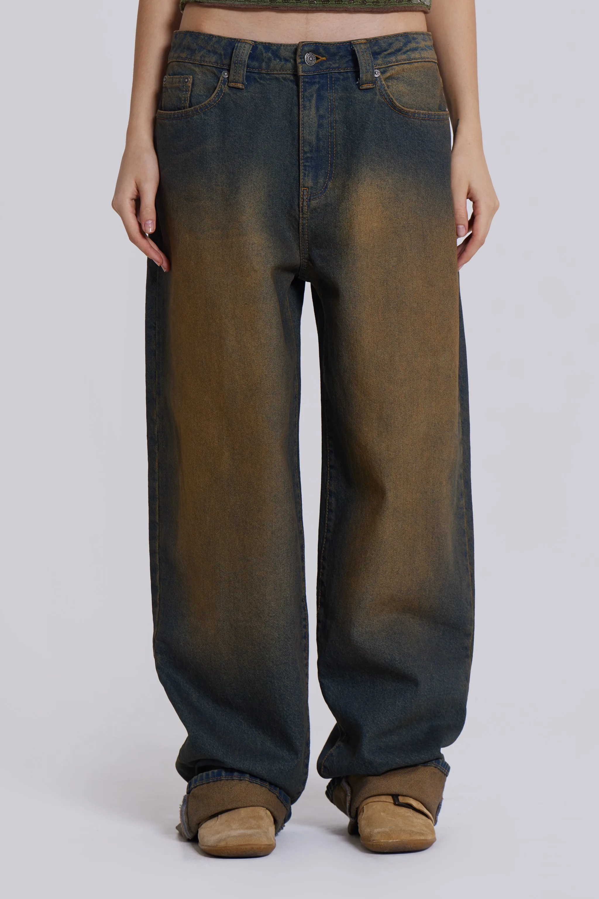 Sonic Jeans in Dirty Wash sold by Jaded London product image thumbnail 2