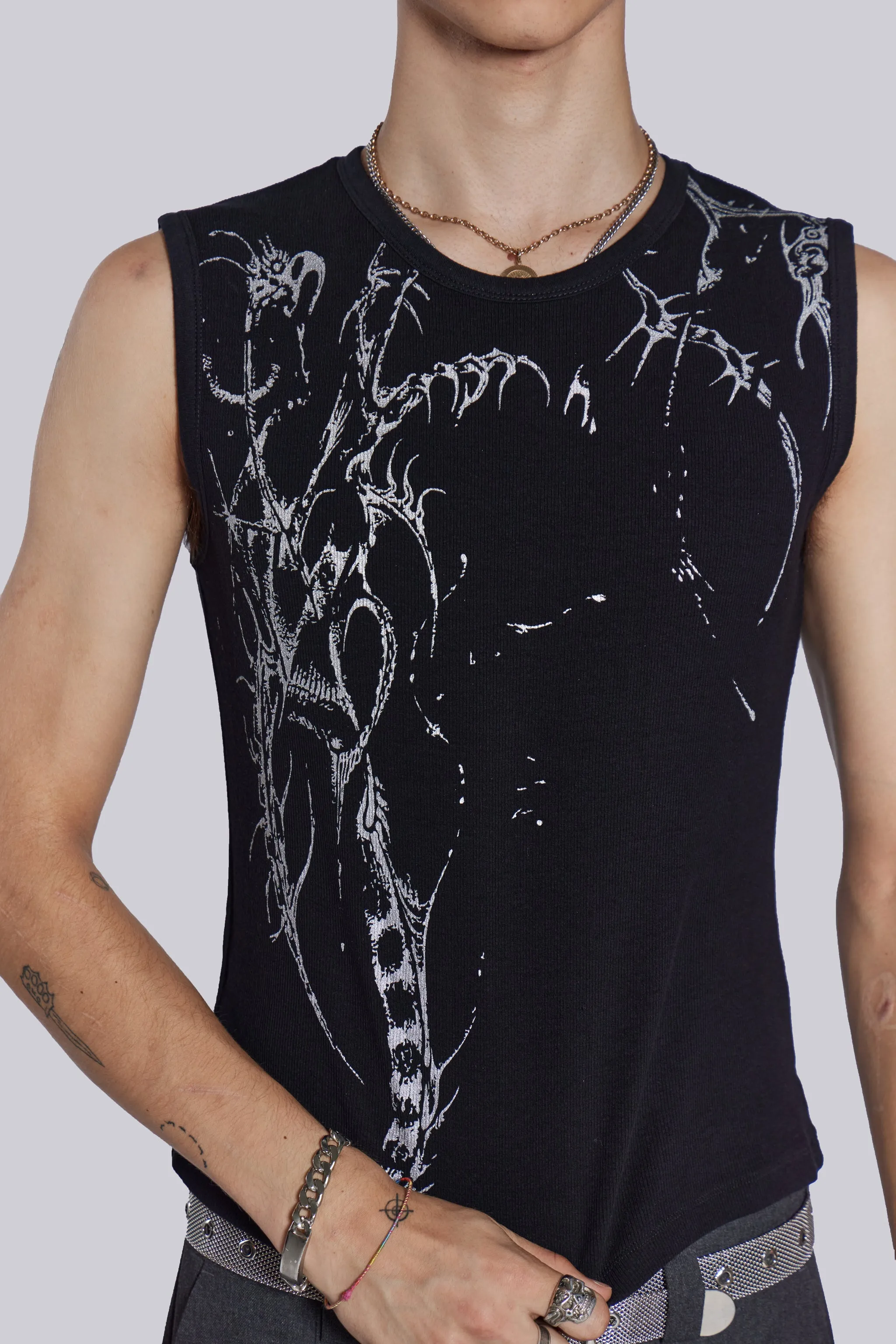 Black Astora Rib Vest sold by Jaded London product image thumbnail 4