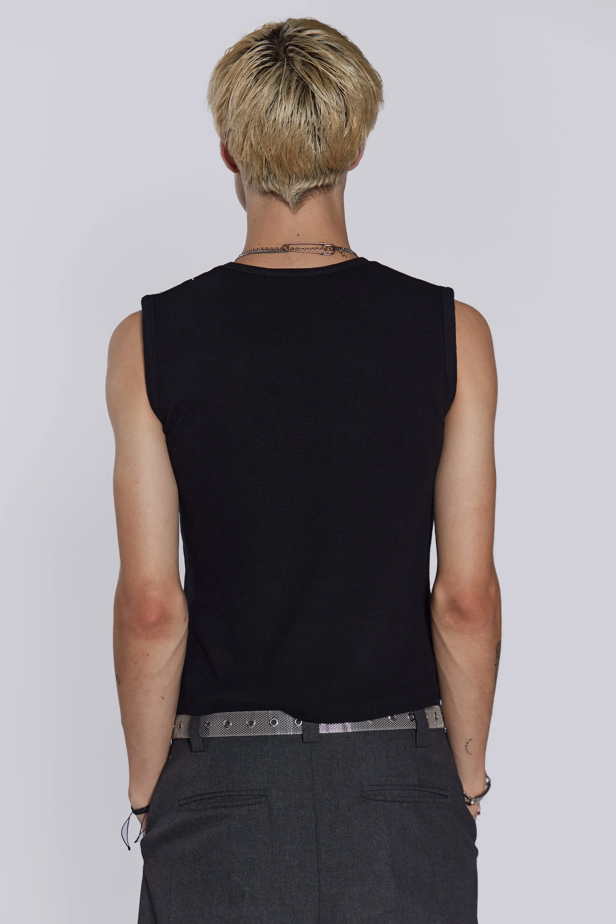 Black Astora Rib Vest sold by Jaded London product image thumbnail 3