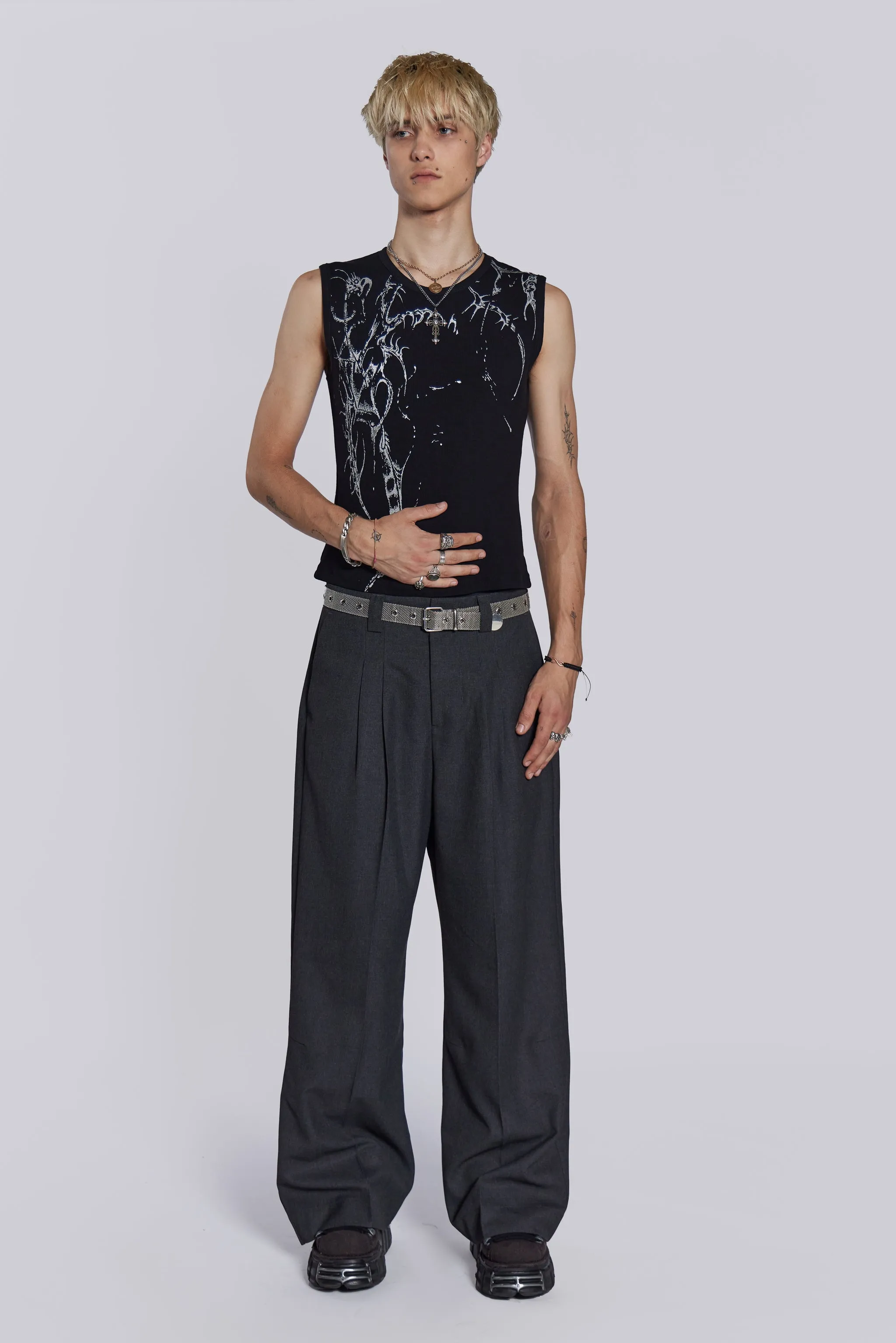 Black Astora Rib Vest sold by Jaded London product image thumbnail 2