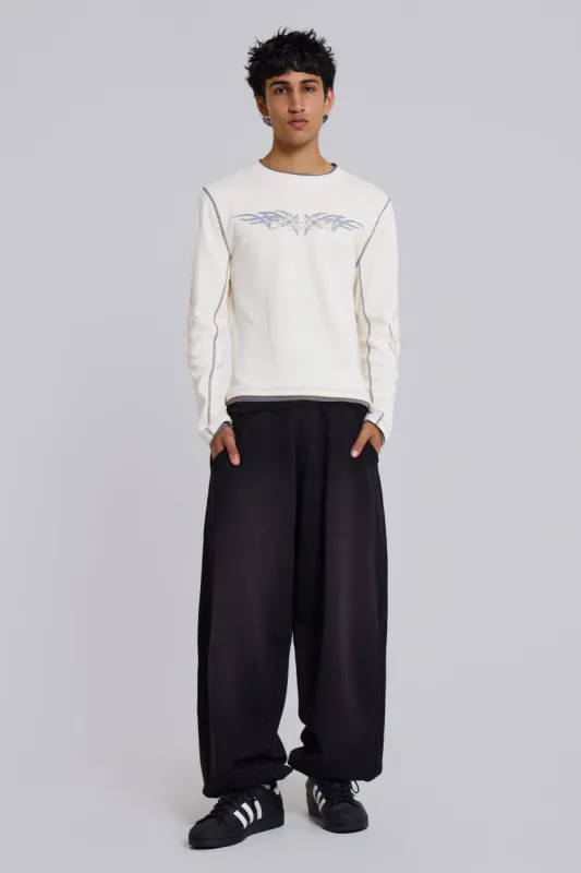 Black Baggy Cuffed Monster Joggers sold by Jaded London