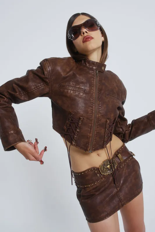 Easy Rider Faux Leather Jacket sold by Jaded London