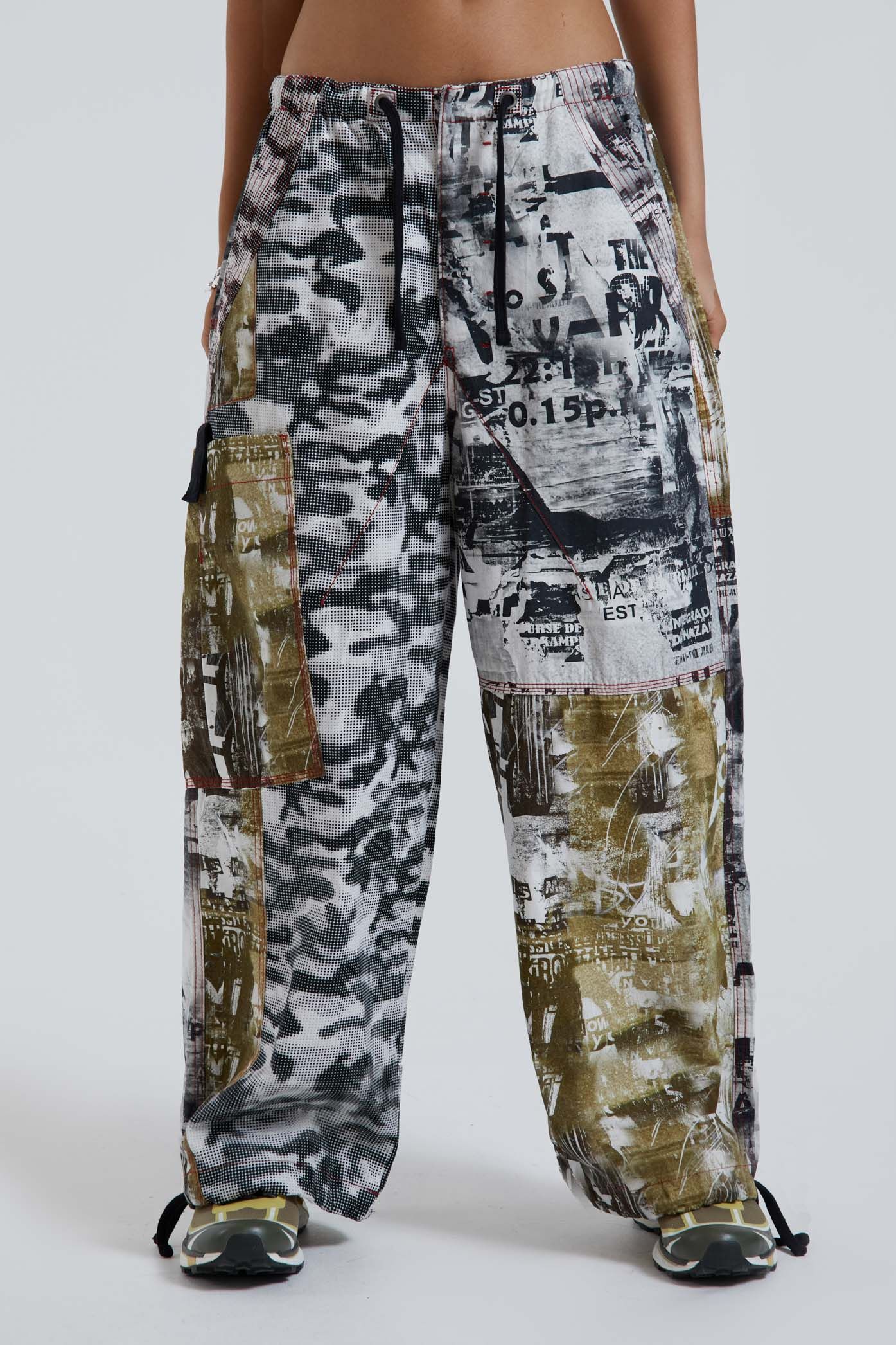 Grunge Camo Parachute Cargo Pants sold by Jaded London product image thumbnail 3