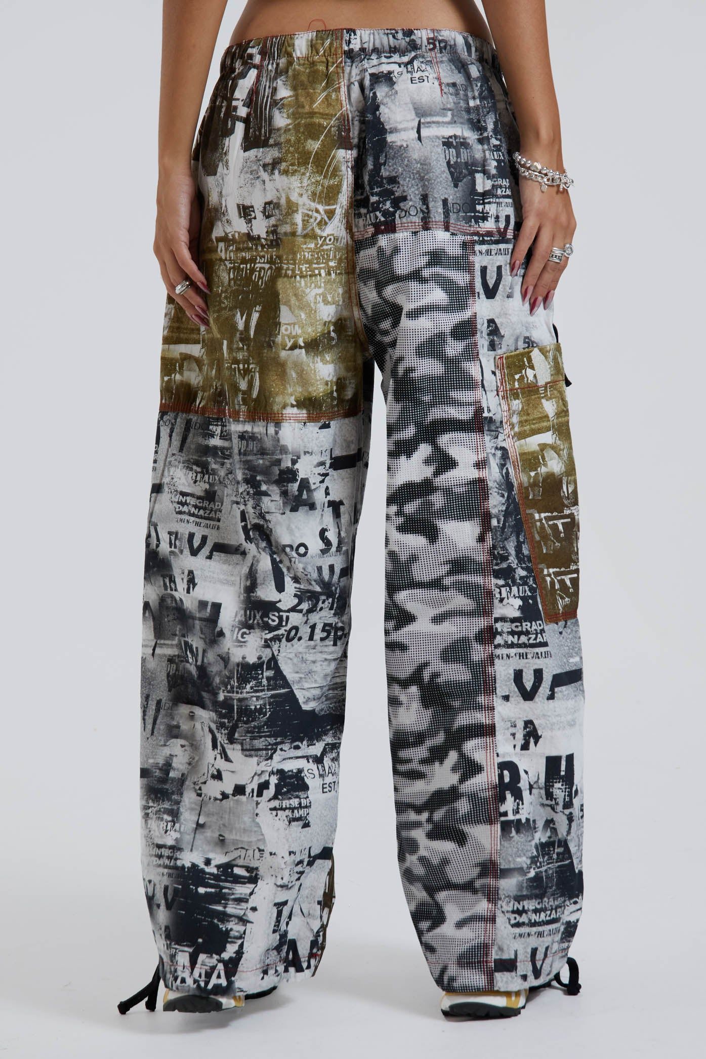 Grunge Camo Parachute Cargo Pants sold by Jaded London product image thumbnail 5