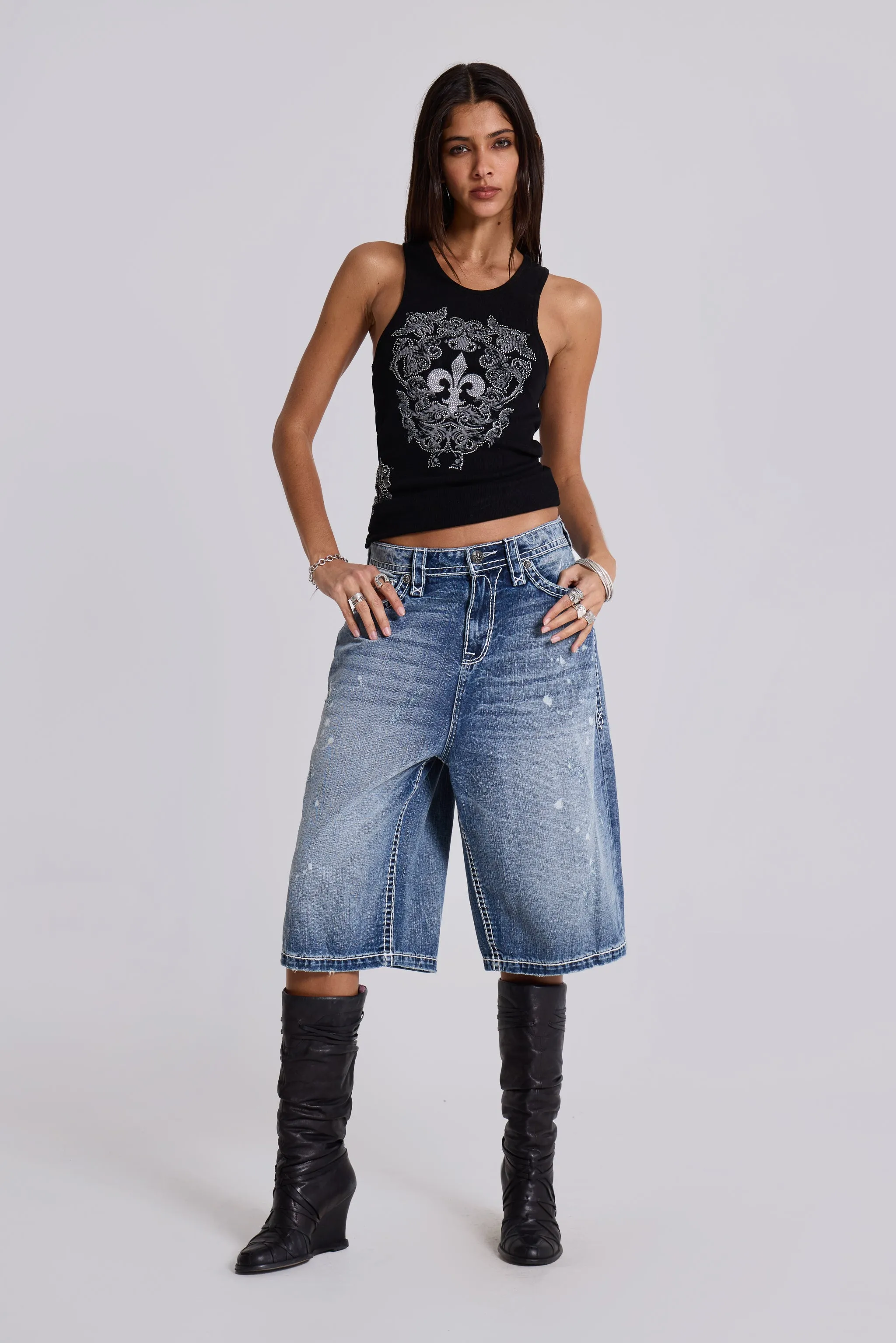 Rock Revival Axel Colossus Jorts sold by Jaded London product image thumbnail 3
