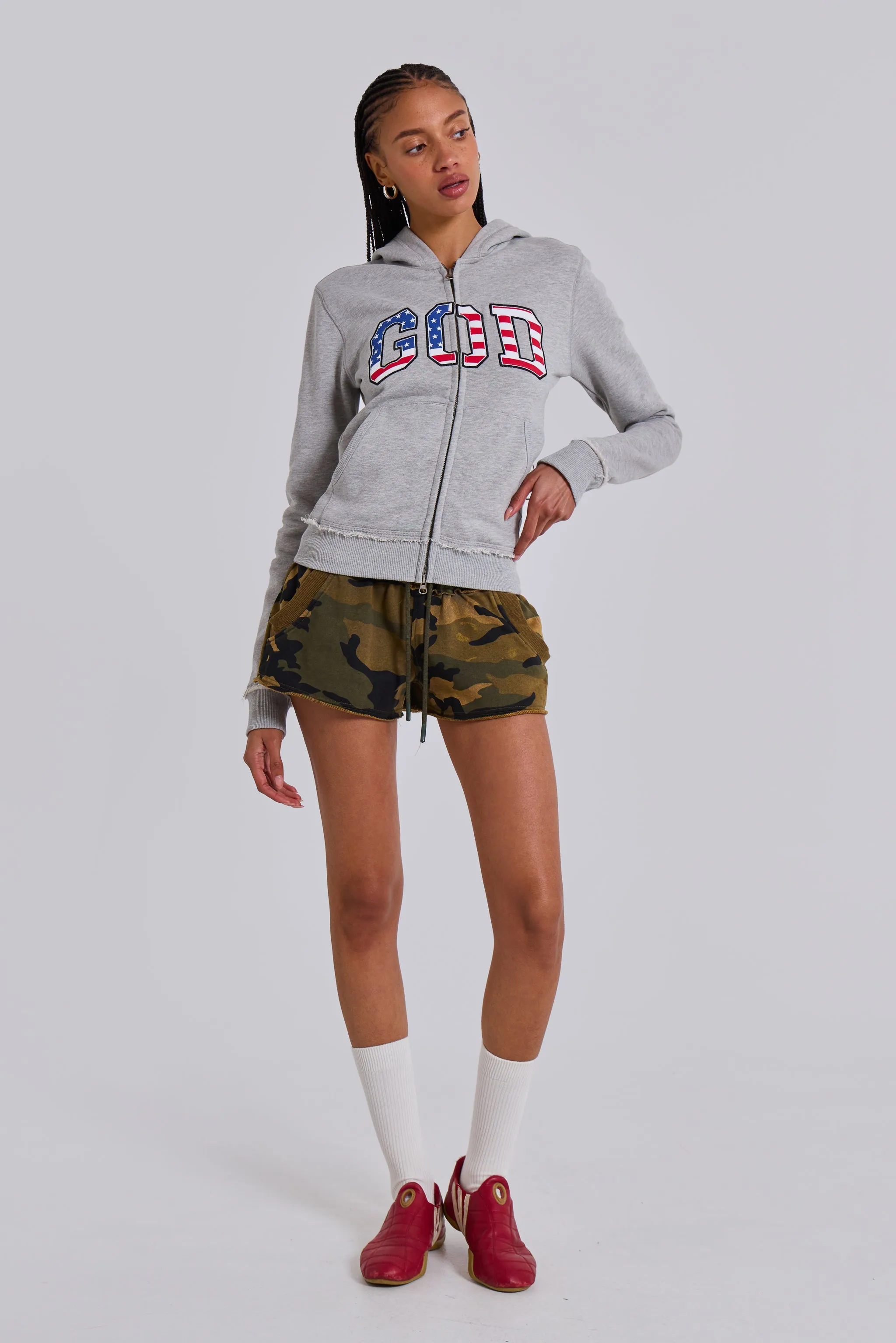 Grey Marl 'God' Mini Monster Hoodie sold by Jaded London product image thumbnail 4