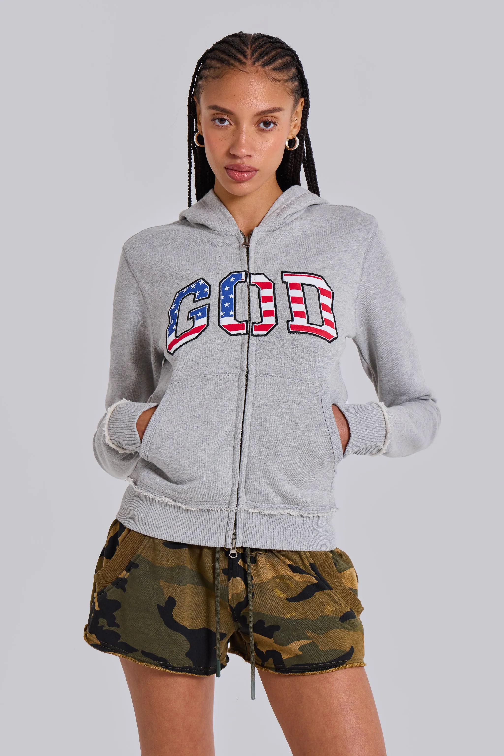 Grey Marl 'God' Mini Monster Hoodie sold by Jaded London product image thumbnail 2