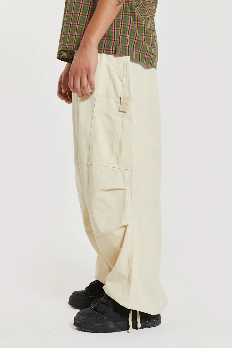 Ecru Parachute Cargo Pants sold by Jaded London product image thumbnail 5