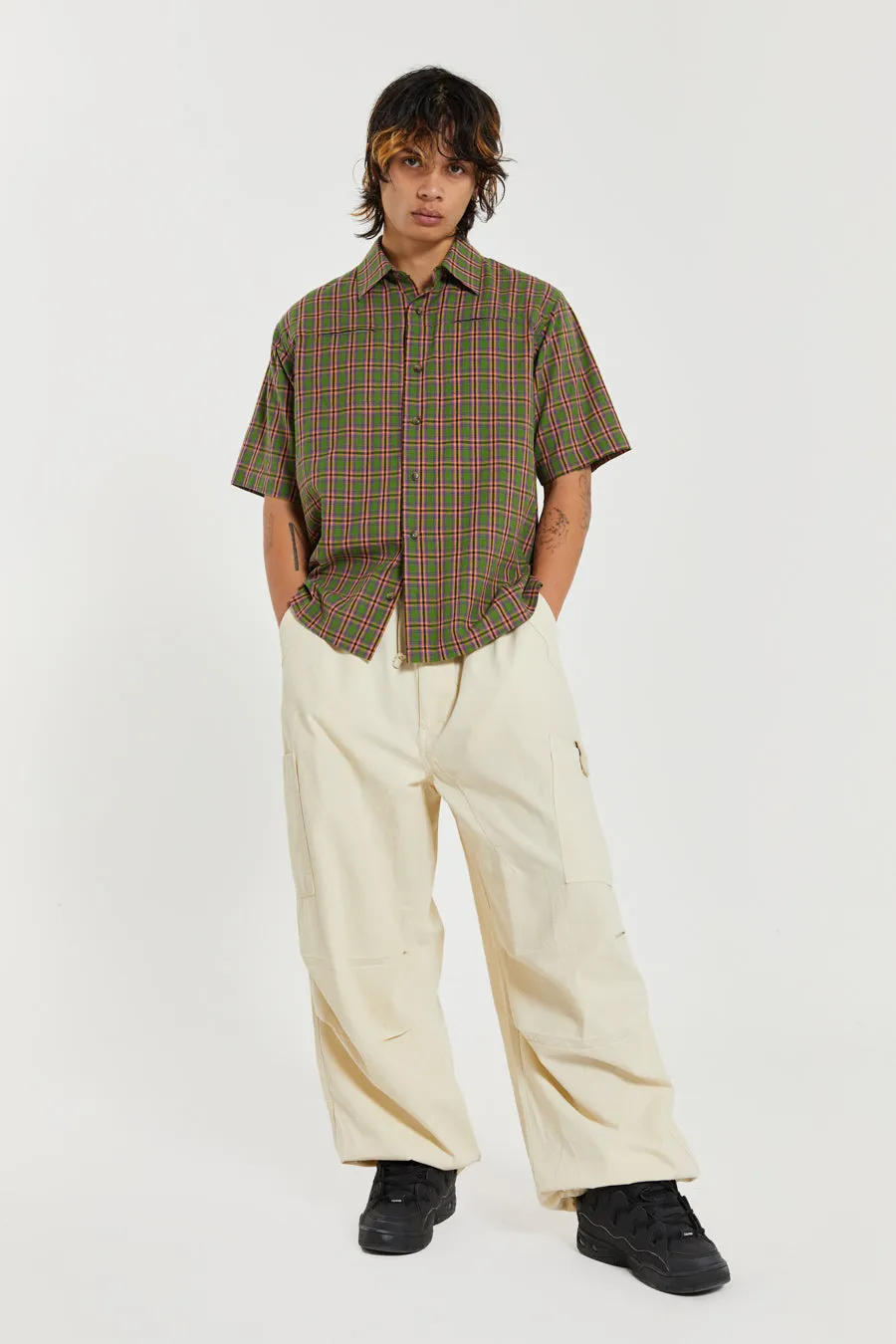 Ecru Parachute Cargo Pants sold by Jaded London product image thumbnail 2