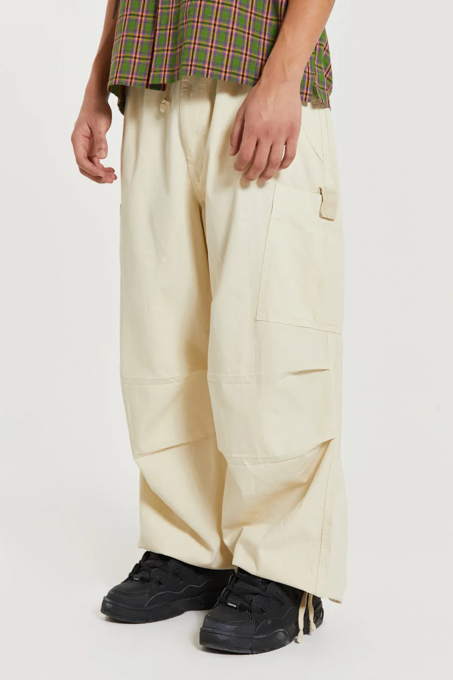 Ecru Parachute Cargo Pants sold by Jaded London product image thumbnail 3