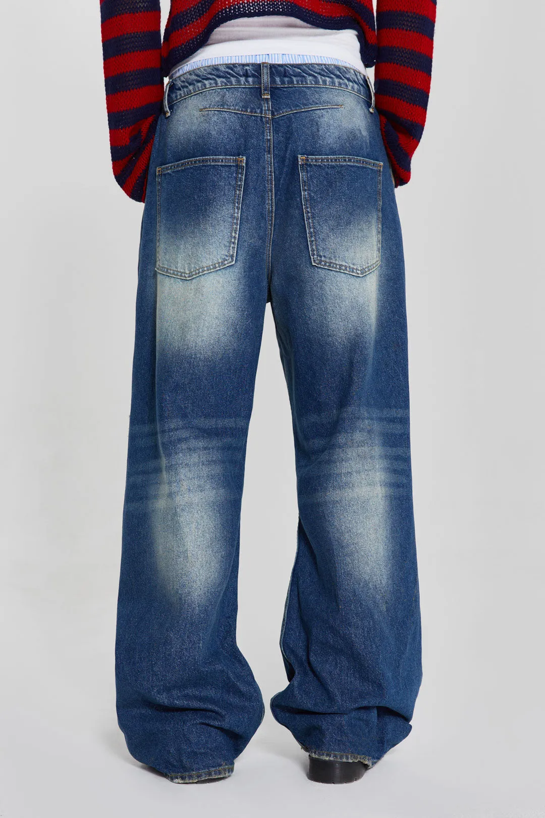Vintage Blue Colossus Flare Jeans sold by Jaded London product image thumbnail 3