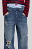 Vintage Blue Colossus Flare Jeans sold by Jaded London