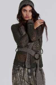 Kyra Hooded Knit Cardigan sold by Jaded London