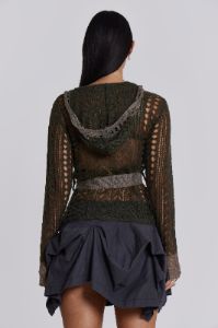 Kyra Hooded Knit Cardigan sold by Jaded London