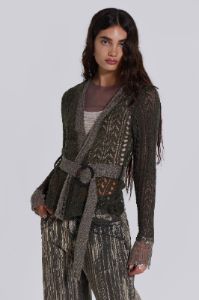 Kyra Hooded Knit Cardigan sold by Jaded London