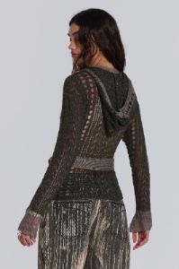 Kyra Hooded Knit Cardigan sold by Jaded London