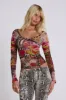 Ascari Vintage Mesh Wrap Top sold by Jaded London