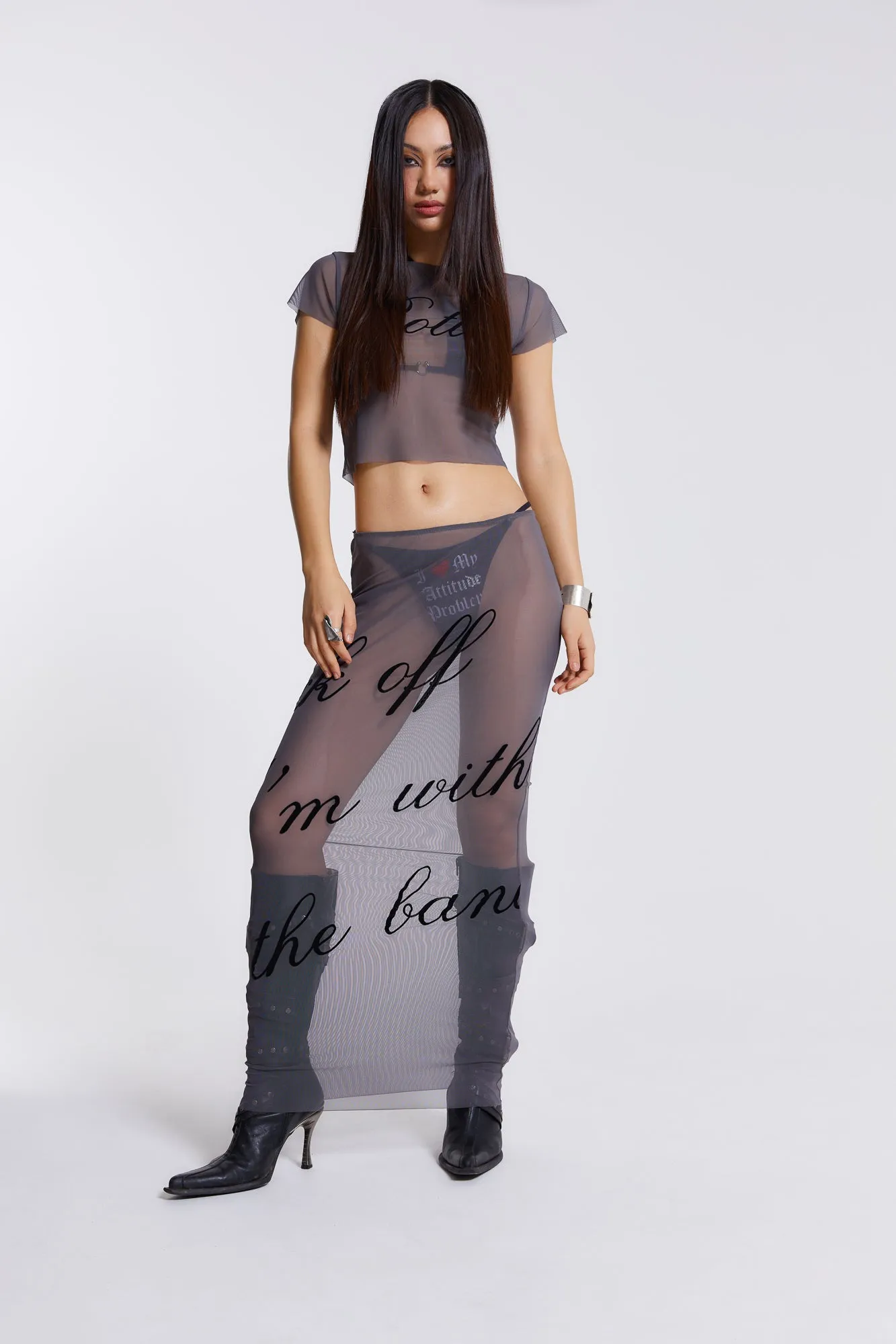 Spoiled Rotten Mesh Maxi Skirt sold by Jaded London product image thumbnail 5