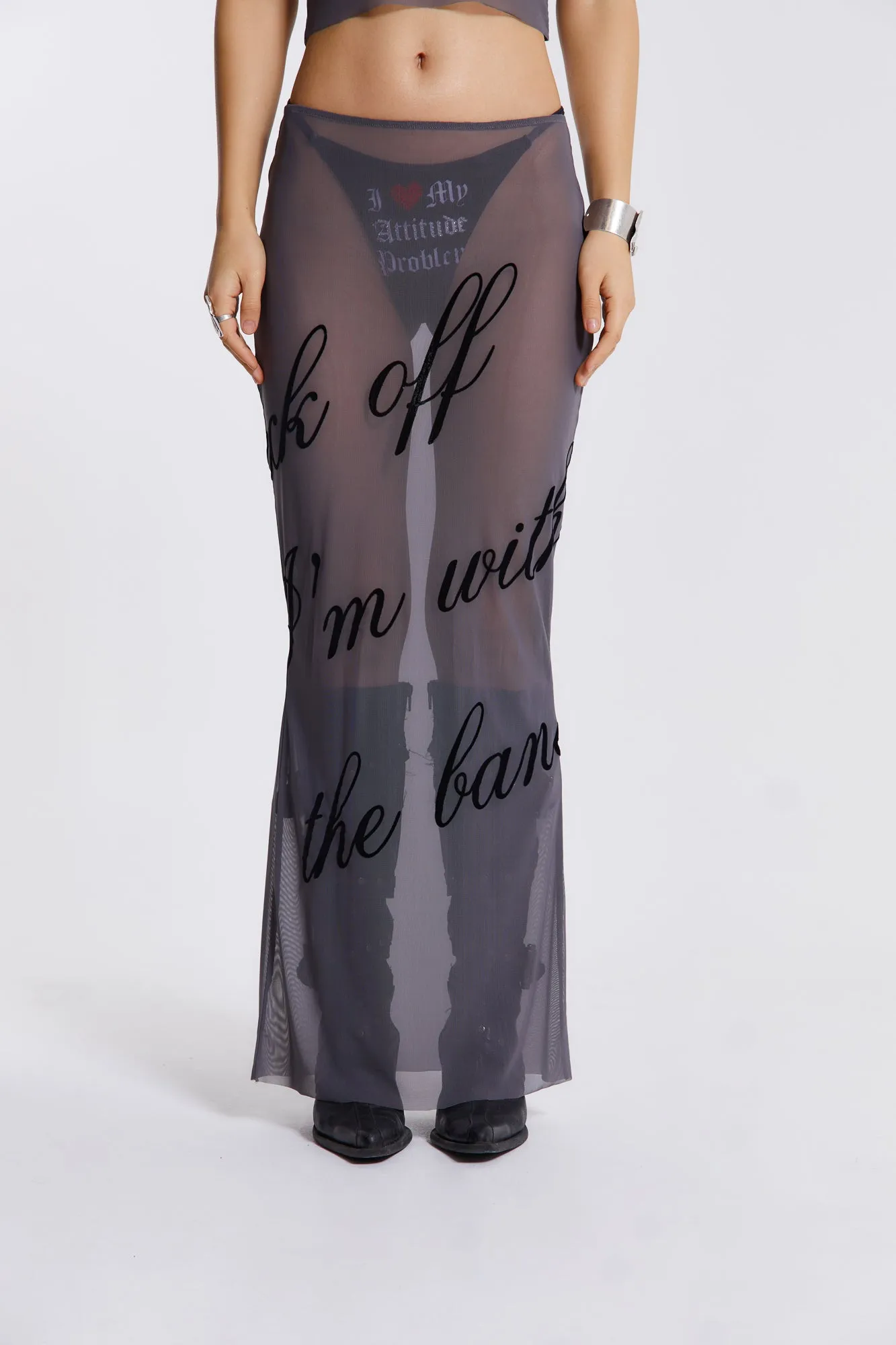 Spoiled Rotten Mesh Maxi Skirt sold by Jaded London product image thumbnail 2