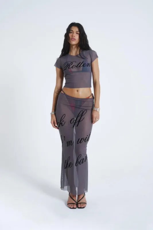 Spoiled Rotten Mesh Maxi Skirt sold by Jaded London