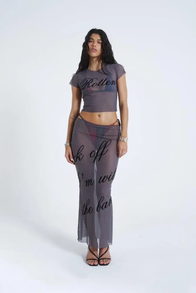 Spoiled Rotten Mesh Maxi Skirt sold by Jaded London
