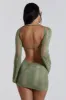 Khaki Umbra Mini Dress sold by Jaded London