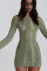Khaki Umbra Mini Dress sold by Jaded London