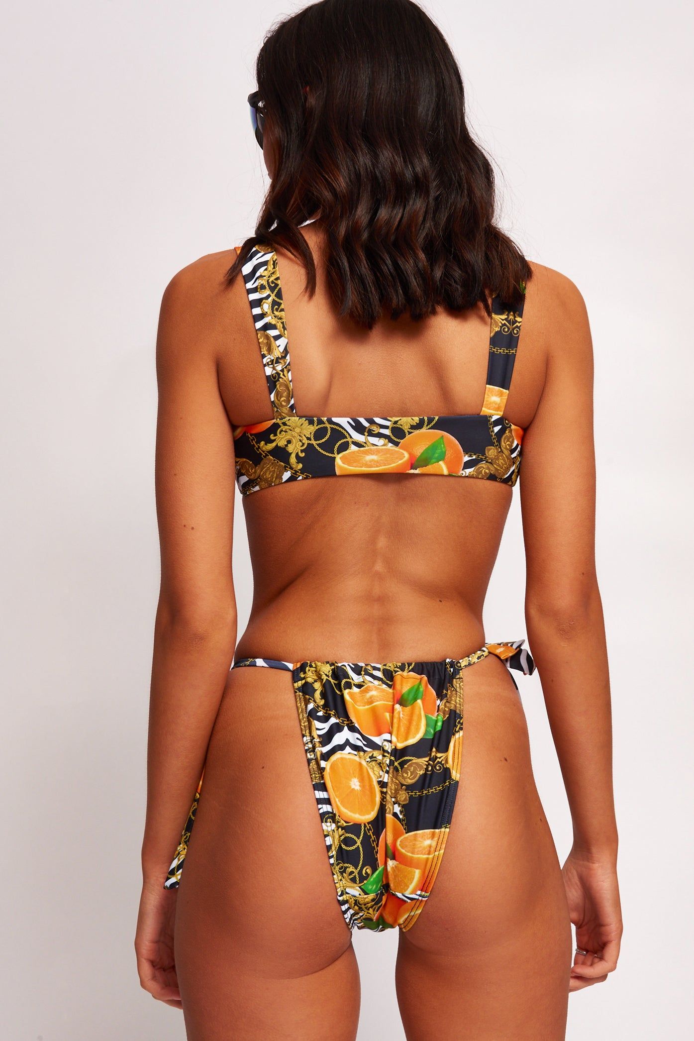 Orange Scarf Print Lace Up Crop Bikini Top sold by Jaded London product image thumbnail 5