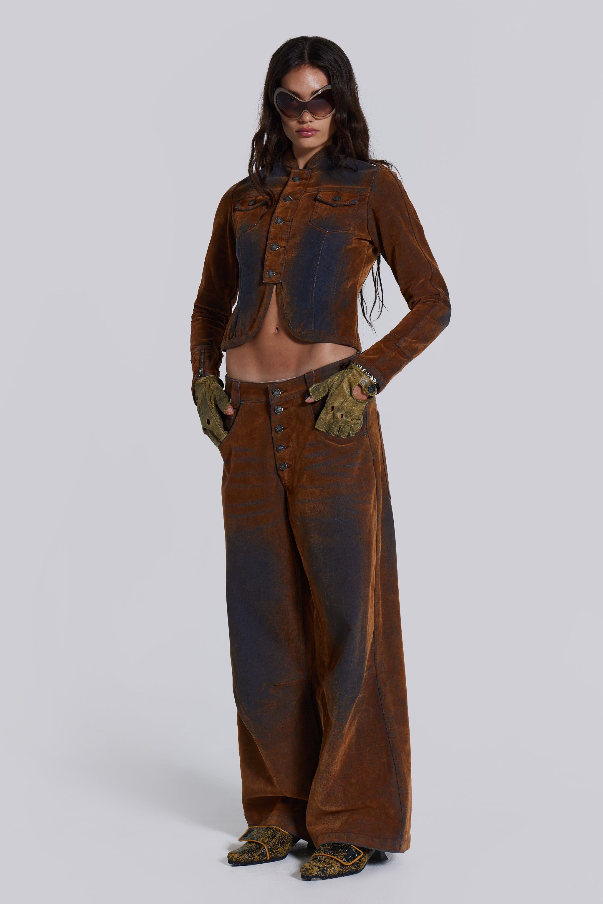 Zebe Velvet Touch Jeans sold by Jaded London