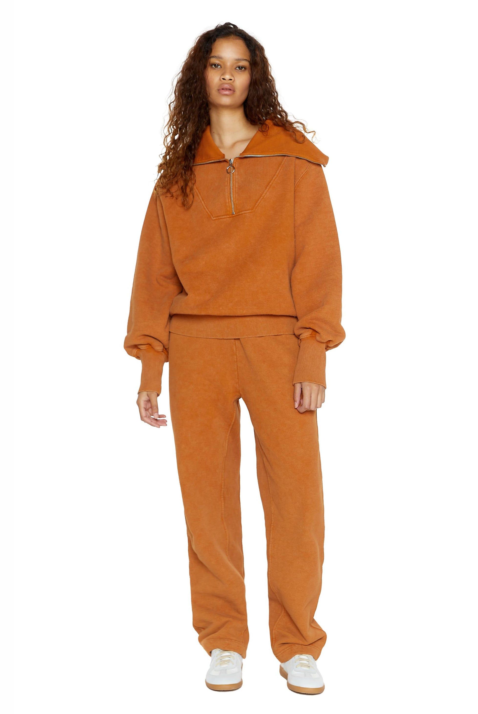 NTRLS Rust Orange Quarter Zip Sweatshirt sold by Jaded London product image thumbnail 3