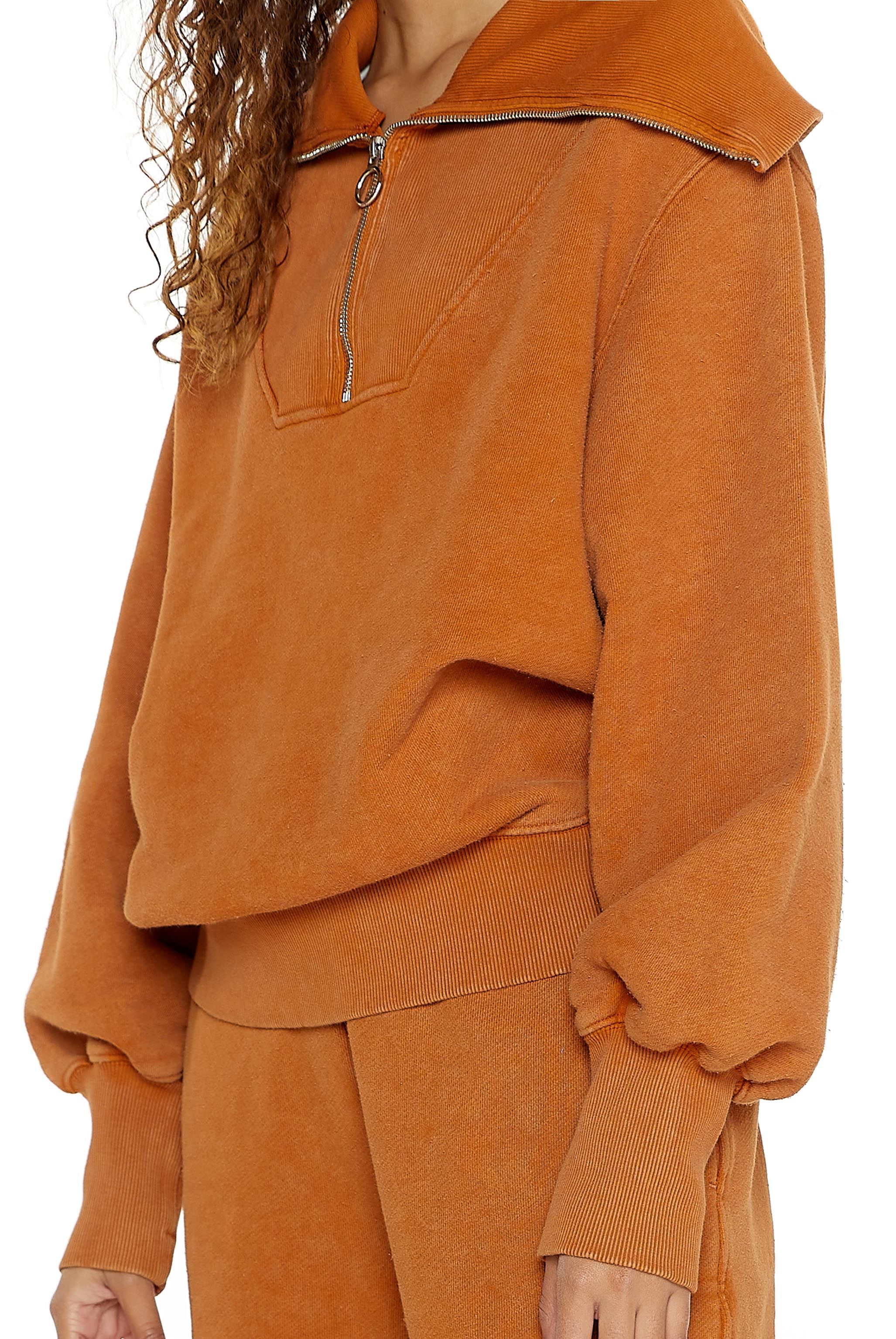 NTRLS Rust Orange Quarter Zip Sweatshirt sold by Jaded London product image thumbnail 4