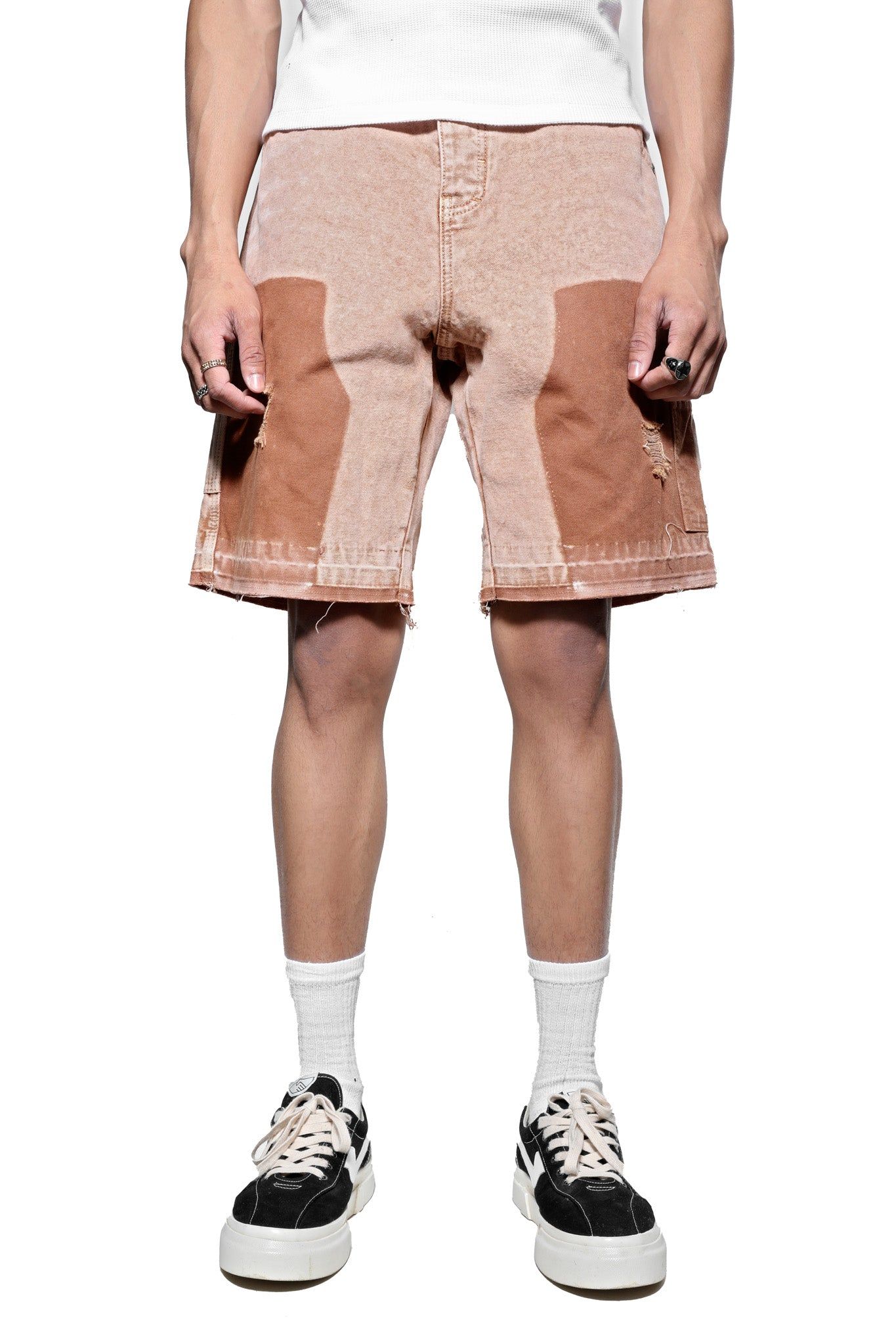 Tan Rodeo Carpenter Shorts sold by Jaded London
