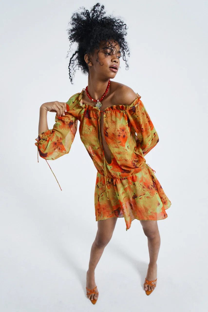 Loco Print Bardot Dress sold by Jaded London