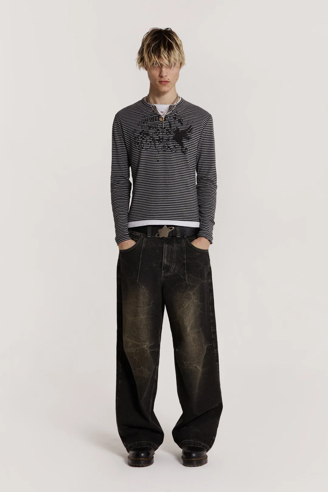 Lithium Stripe Layered Long Sleeve sold by Jaded London product image thumbnail 2