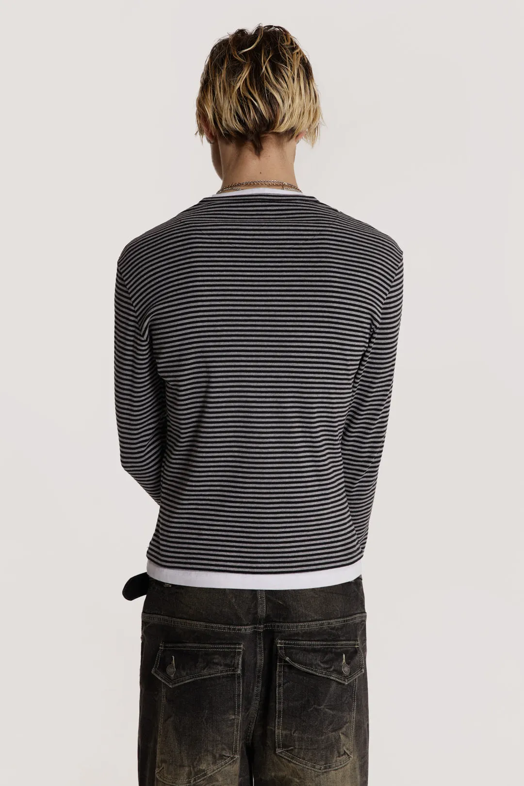Lithium Stripe Layered Long Sleeve sold by Jaded London product image thumbnail 4