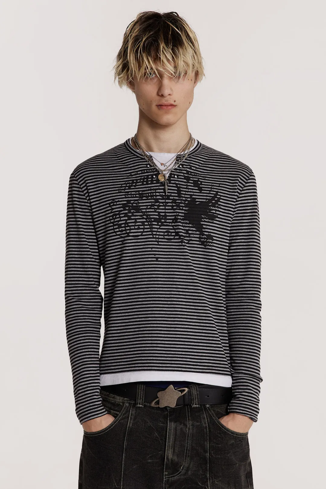 Lithium Stripe Layered Long Sleeve sold by Jaded London