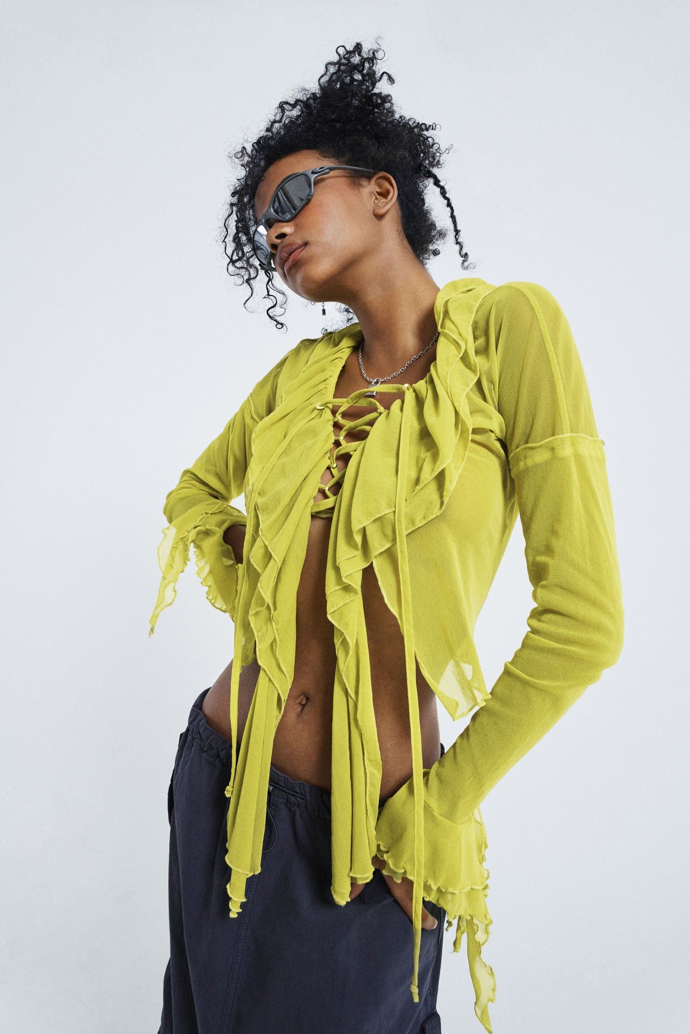 Flamenco Frill Blouse in Lima sold by Jaded London product image thumbnail 3