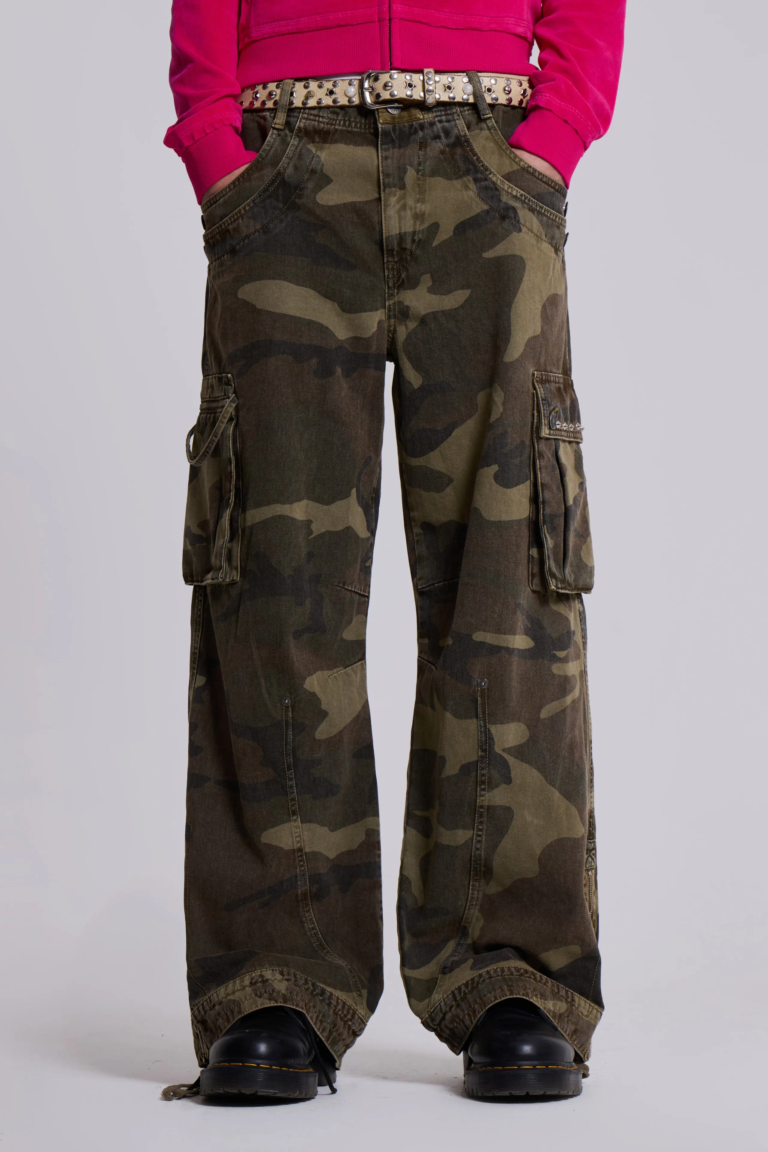 Camo Trooper Cargo Pants sold by Jaded London