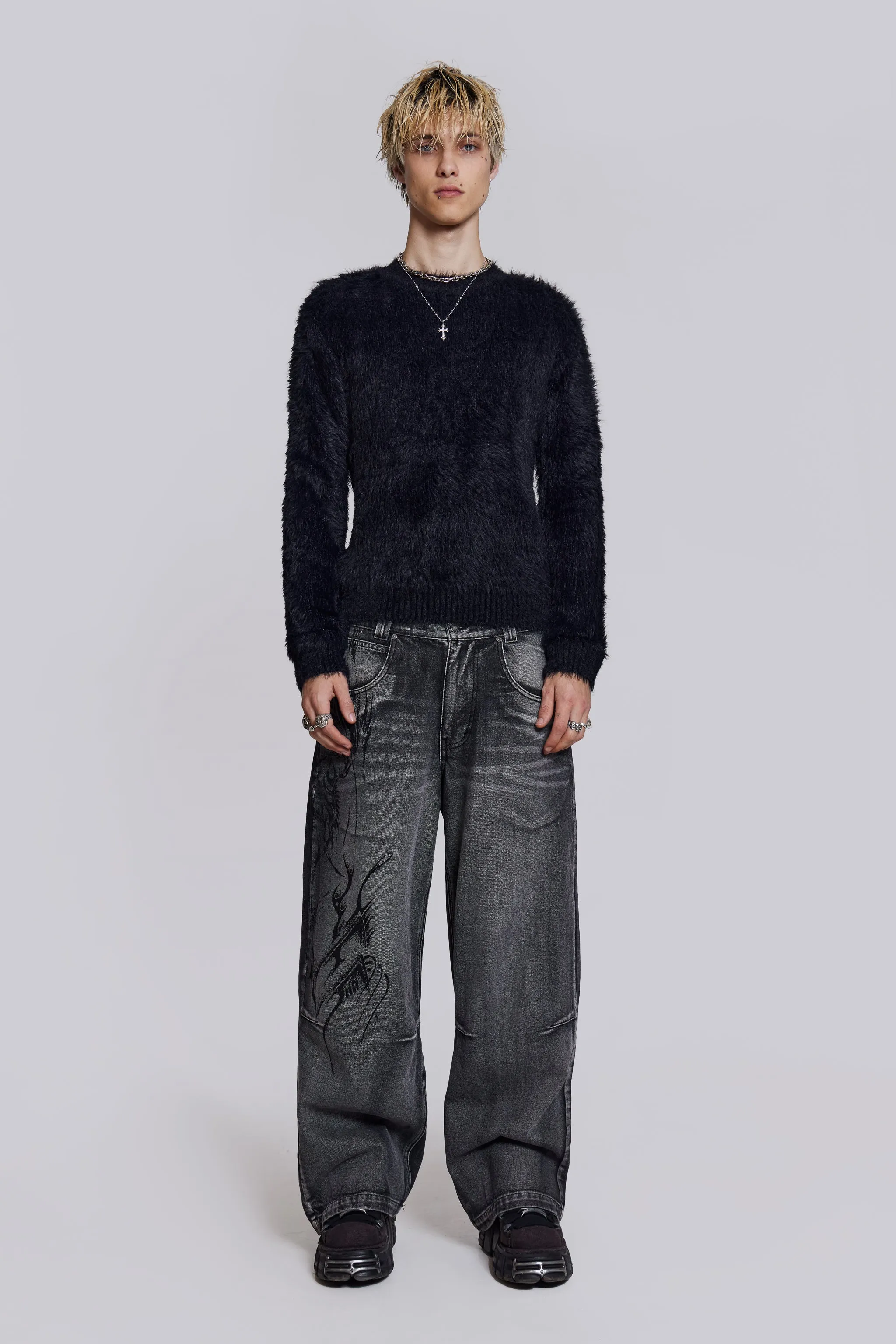 Black Ominous Knit Jumper sold by Jaded London product image thumbnail 2