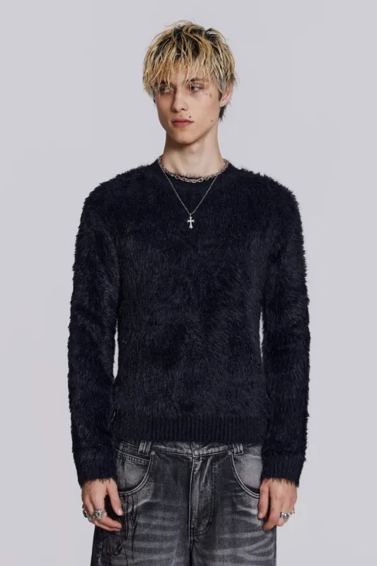 Black Ominous Knit Jumper sold by Jaded London