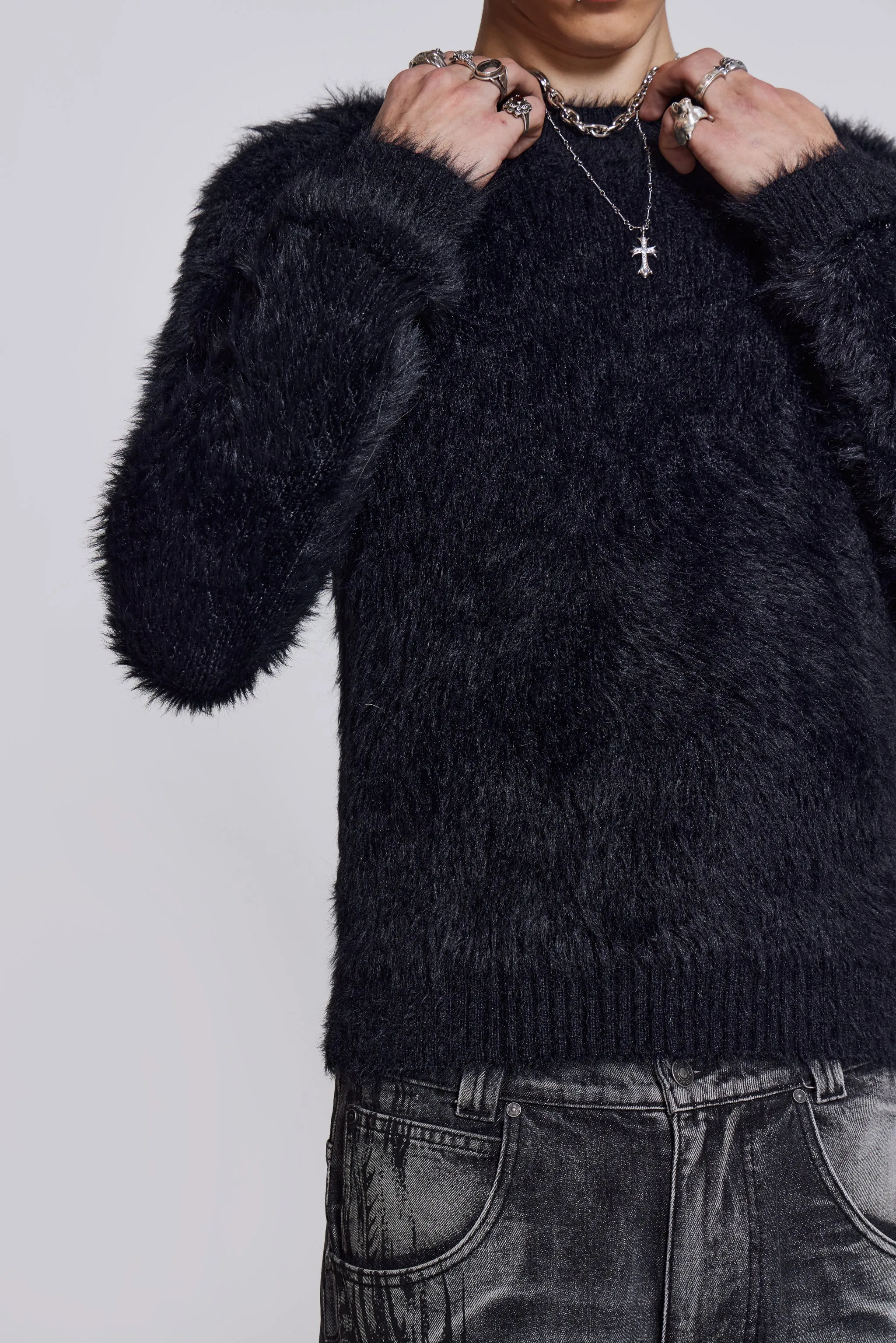 Black Ominous Knit Jumper sold by Jaded London product image thumbnail 3