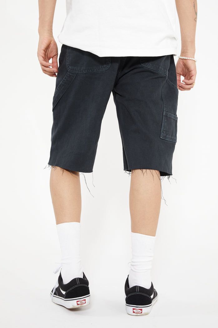 Black Washed Denim Carpenter Shorts sold by Jaded London product image thumbnail 4
