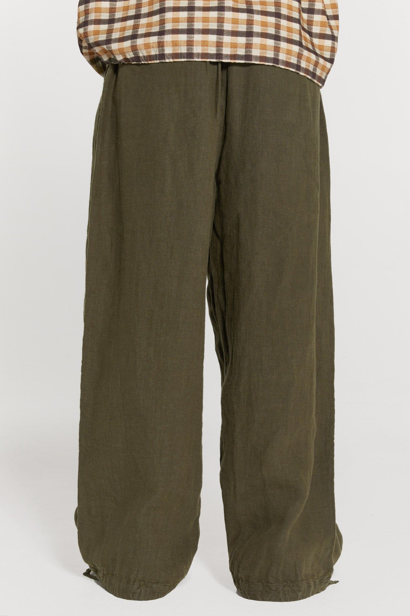 Khaki Navagio Linen Trousers sold by Jaded London product image thumbnail 3