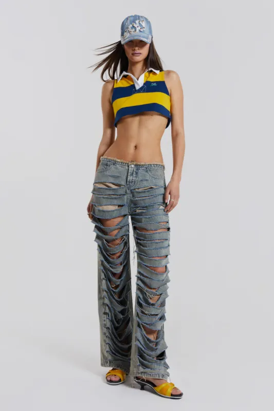 Underground Extreme Ripped Low Rise Jeans sold by Jaded London