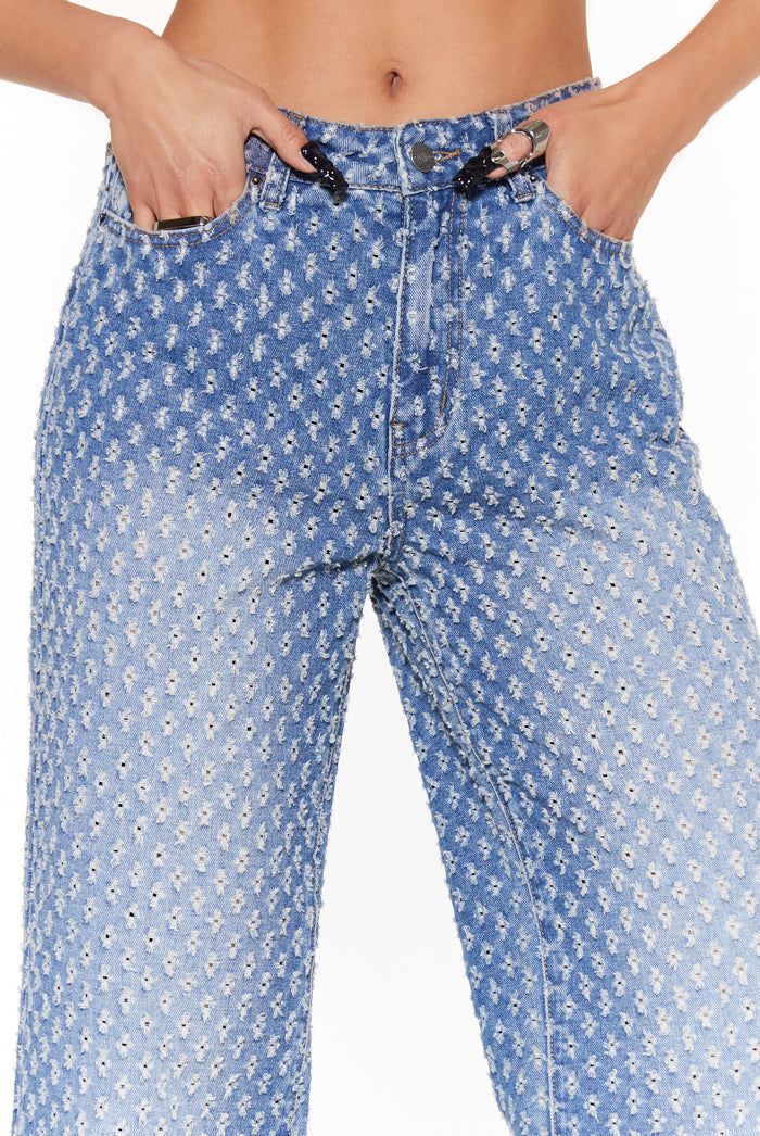 Petite Blue Distressed Boyfriend Jeans sold by Jaded London product image thumbnail 3