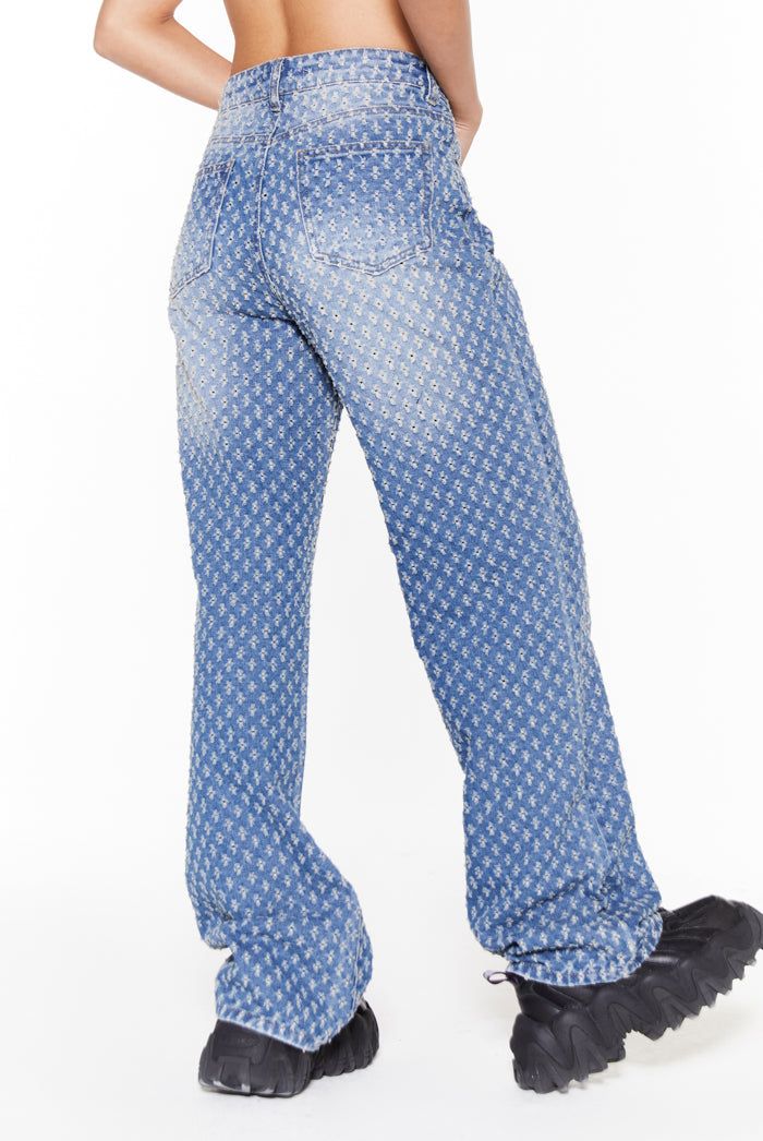 Petite Blue Distressed Boyfriend Jeans sold by Jaded London product image thumbnail 2