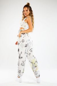 Doodle Graffiti Print Paperbag Waist Joggers sold by Jaded London